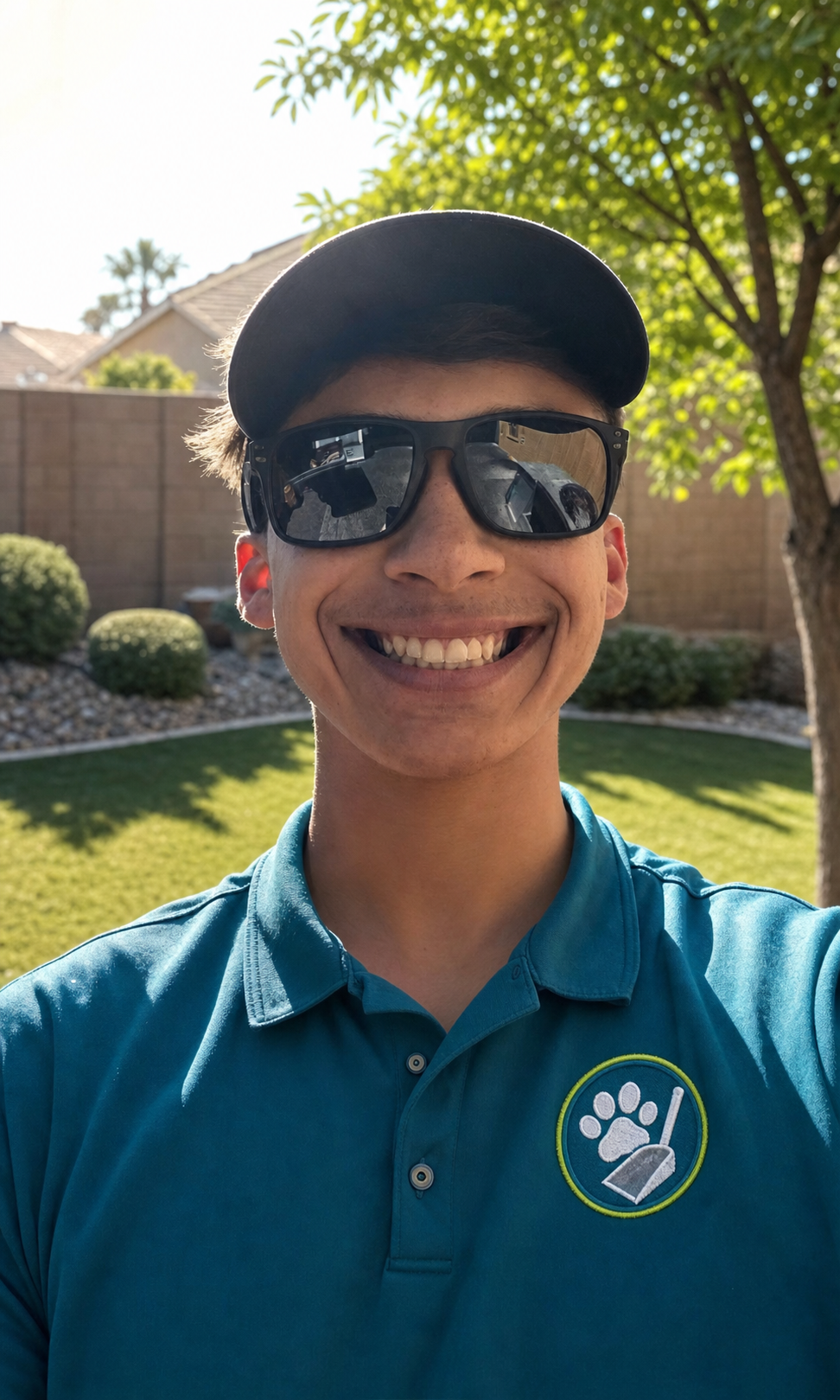 Owner of Happy Scooper LV wearing branded service clothing